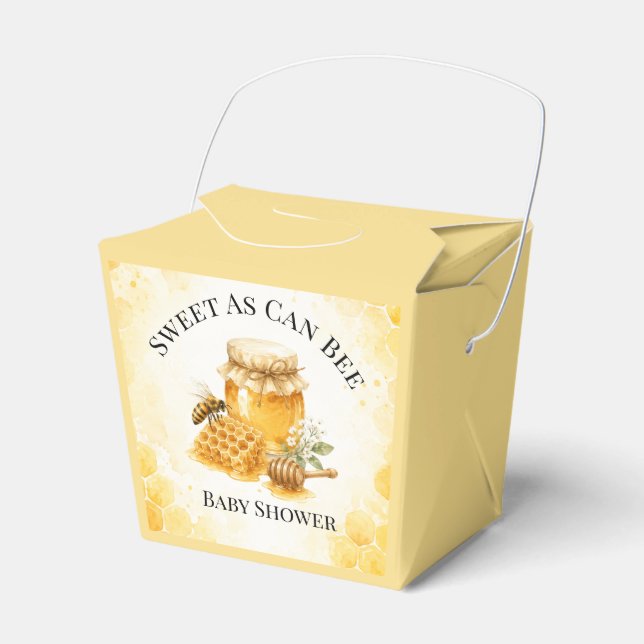 Sweet As Can Bee Gender Neutral Baby Shower Favour Box (Front Side)