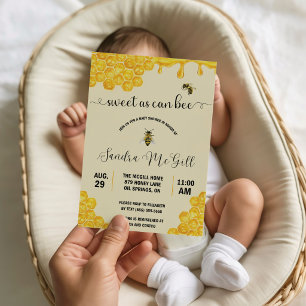 Sweet as Can Bee!  Honeybee, Honey, Baby Shower Invitation
