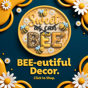 Sweet As Can Bee Honeycomb Large Clock