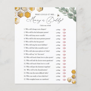 Sweet as Can Bee Mummy or Daddy Baby Shower Game