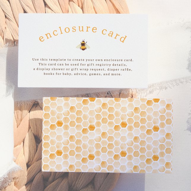 Sweet As Can Bee Rustic Baby Shower Enclosure Card (Creator Uploaded)