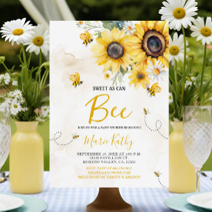 Sweet As Can Bee Sunflower Baby Shower Invitation