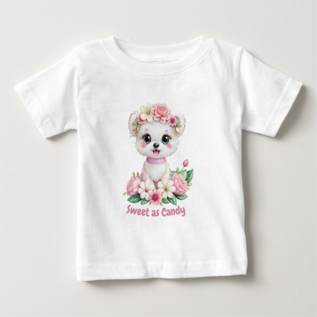 Sweet as Candy Cute Puppy T-Shirt (Front)