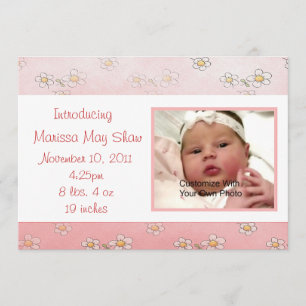 Sweet As Daisy's Baby Birth Announcement