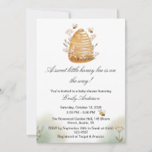 Sweet as Honey Bee Baby Shower Invitation 