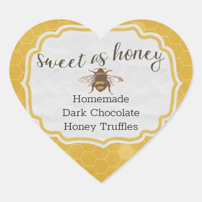 Sweet As Honey Heart Sticker (Front)