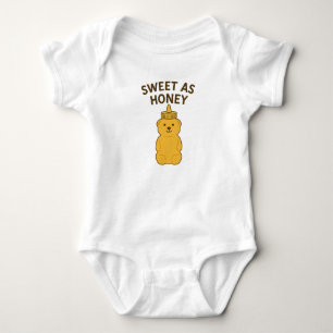 Sweet As Honey – Retro Honey Bear Design Baby Bodysuit