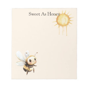 Sweet As Honey Sun Cute Happy Bee Notepad