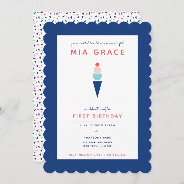 Sweet as Ice Cream Invitation (Front/Back)