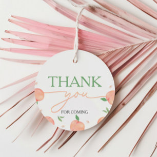 Sweet As Peach Birthday Favour Tags