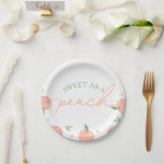 Sweet As Peach Birthday Paper Plate<br><div class="desc">Make your celebration delightful with our 'Sweet As a Peach' Birthday Paper Plates. Featuring adorable peach designs and charming graphics, these plates add a festive touch to your birthday party. Perfect for serving treats, they combine practicality with a sweet, stylish flair. Choose our peach-themed paper plates to enhance your decor...</div>