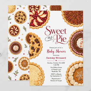 Sweet as Pie Christmas Baby Shower Invitation