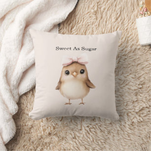 Sweet As Sugar Bird with Bow Cushion
