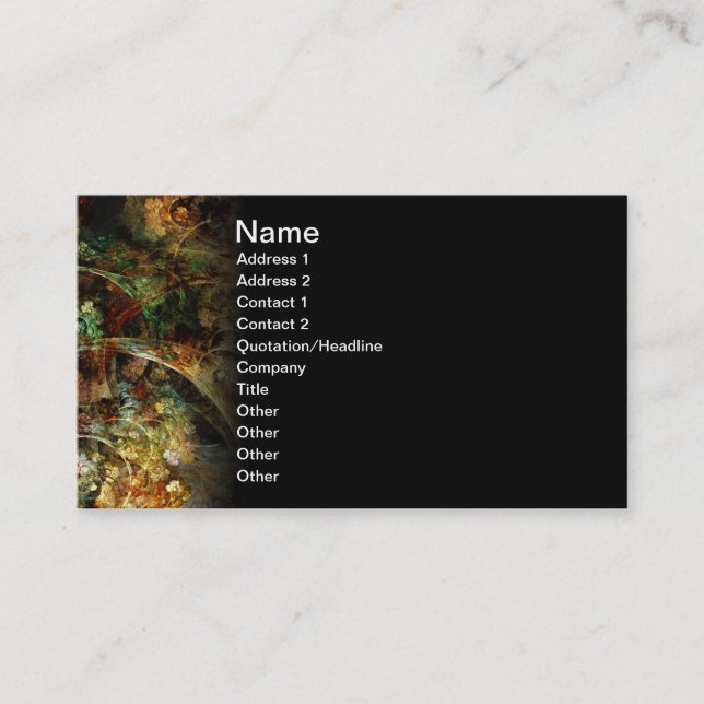 Sweet Autumn Abstract Fractal Art Business Card (Front)
