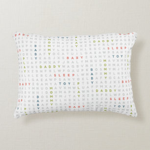 Sweet Baby Alphabet ABCs Modern Colours Decorative Cushion
