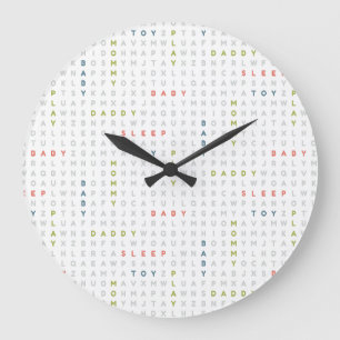 Sweet Baby Alphabet ABCs Modern Colours Large Clock