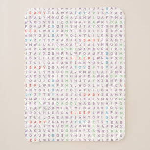 Sweet Baby Alphabet ABCs Rich Warm Colours Sherpa Blanket