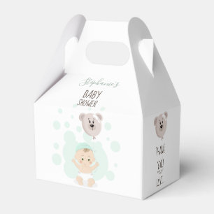 Sweet Baby and Bear Balloon Baby Shower Favour Box