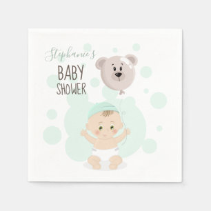 Sweet Baby and Bear Balloon Napkin