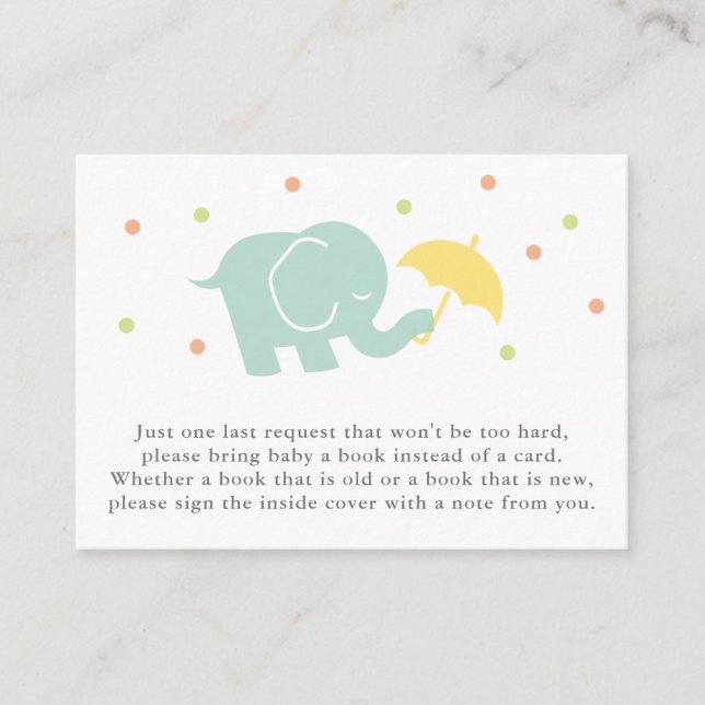 Sweet Baby Animal Baby Shower Book Request Insert (Front)