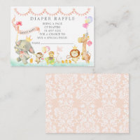 Sweet Baby Animals Parade  Diaper Raffle Ticket