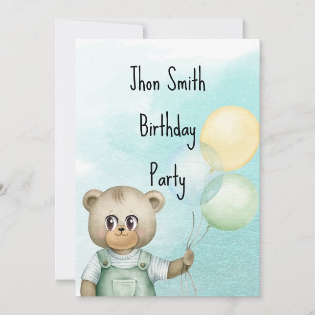 sweet baby bear invitation (Front)