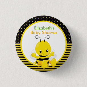 Sweet Baby Bee Baby Shower Button