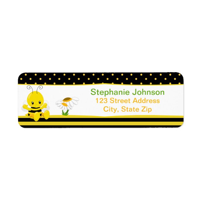 Sweet Baby Bee Return Address Labels (Front)