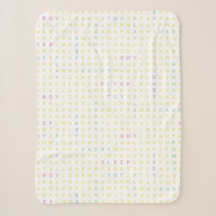 Sweet Baby Boy Alphabet ABCs Traditional Colours Sherpa Blanket