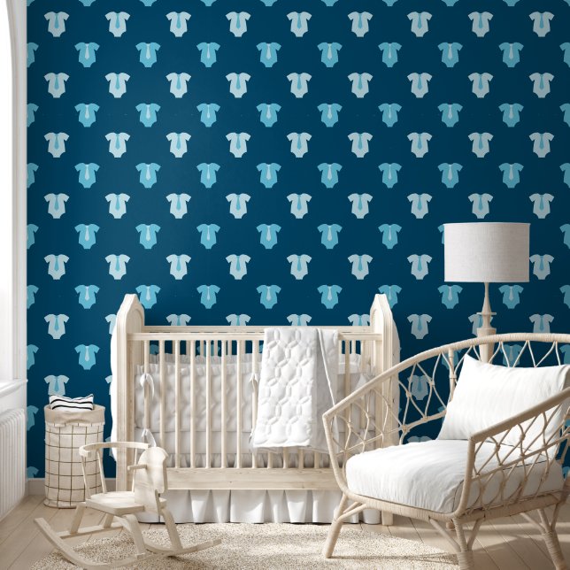 Sweet Baby Boy Blue Fashion Dark Blue Nursery Wallpaper (Kids)