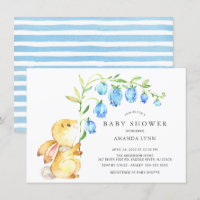 Sweet Baby Boy Bunny Baby Shower Invitation