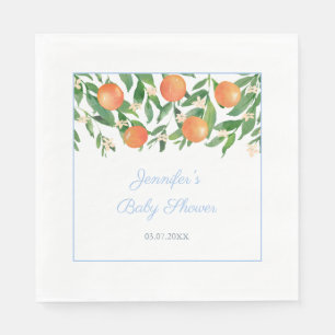 Sweet Baby Boy Citrus Oranges Baby Shower Party Napkin