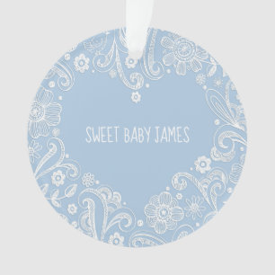 Sweet Baby Boy Name Birth Announcement Keepsake Ornament