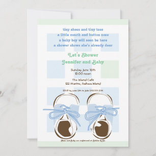 Sweet Baby Boy Saddle Shoe Shower Invitation