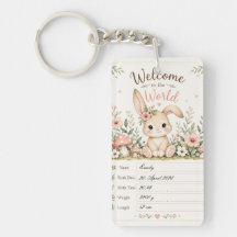 Sweet Baby Bunny Design with Birth Details Fields