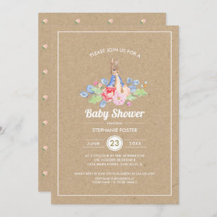 Sweet Baby Bunny Rabbit Baby Shower Invitation