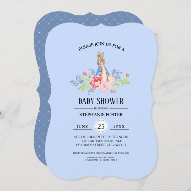 Sweet Baby Bunny | Rabbit Baby Shower Invitations (Front/Back)