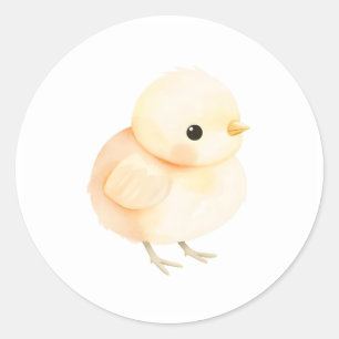 Sweet Baby Chick Watercolor Illustration Sticker