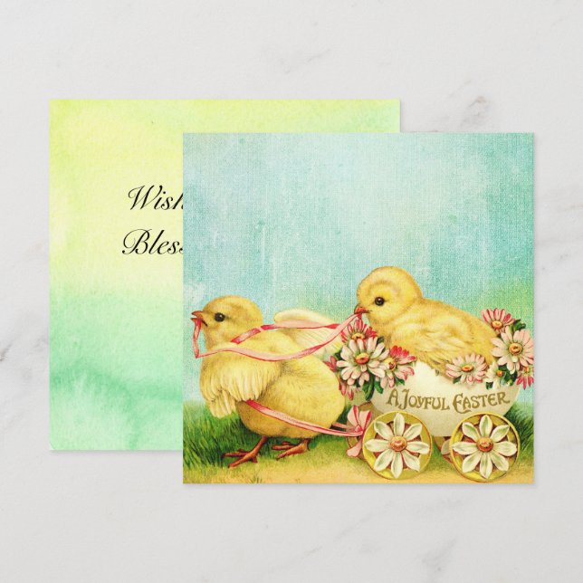 Sweet Baby Chicks Easter Cards Personalise Text (Front/Back)