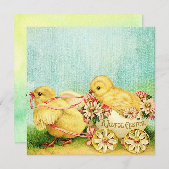 Sweet Baby Chicks Easter Cards Personalise Text (Front/Back)
