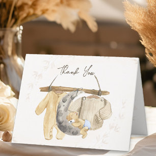 Sweet Baby Clothes Gender Neutral Baby Shower Thank You Card