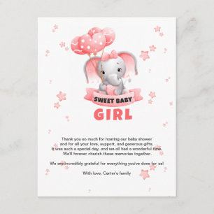 Sweet Baby Elephant Baby Shower Enclosure Card
