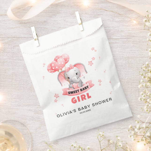 Sweet Baby Elephant Baby Shower Favour Bags (Clipped)