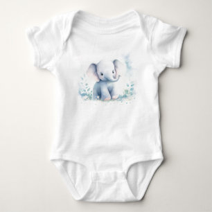 Sweet Baby Elephant Calf with Background Bodysuit