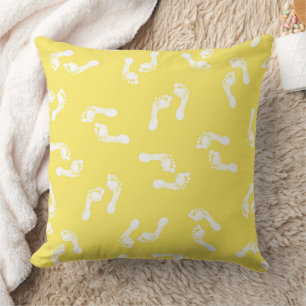 Sweet Baby Footprints Scatter Seamless Pattern Cushion