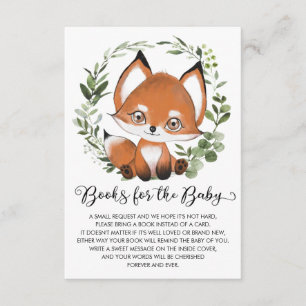Sweet Baby Fox Woodland Greenery Book for Baby Enclosure Card