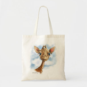 Sweet Baby Giraffe Cartoon Tote Bag