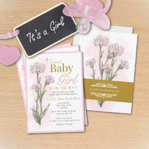 Sweet Baby Girl Baby Shower  Invitation