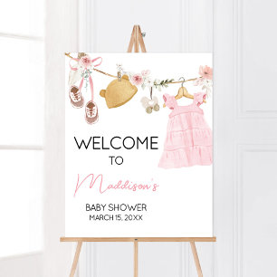 Sweet Baby Girl Boho Clothes Baby Shower Welcome Poster