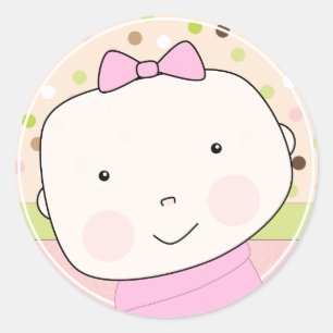 Sweet Baby Girl Face Envelope Seal